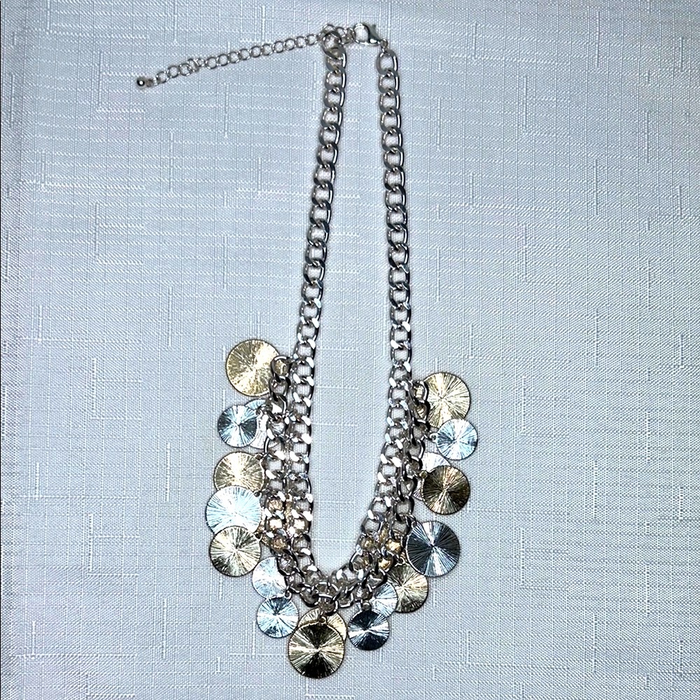 Francaise Republique | Chic Silver and Gold Coin Necklace Bohemian NWOT - Picture 6 of 8